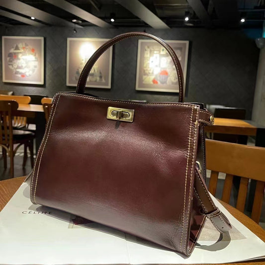 EGM286 BROWN Genuine Leather Bag