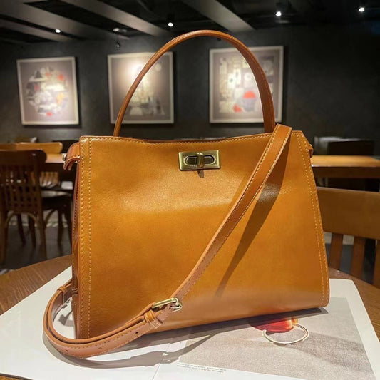 EGM286 TAN Genuine Leather Bag