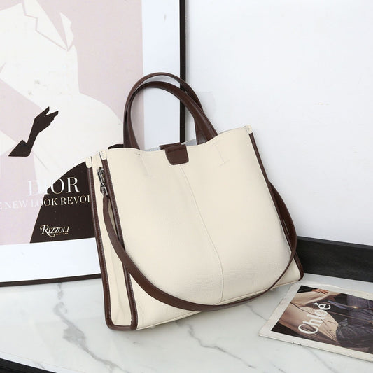 EGM365 WHITE-COFFEE Genuine Leather Bag