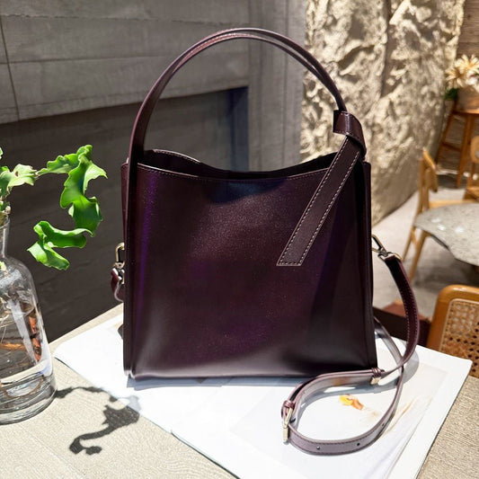 EGM356 COFFEE Genuine Leather Bag