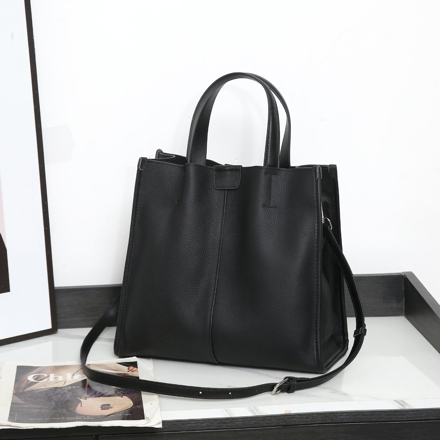 EGM365 BLACK Genuine Leather Bag