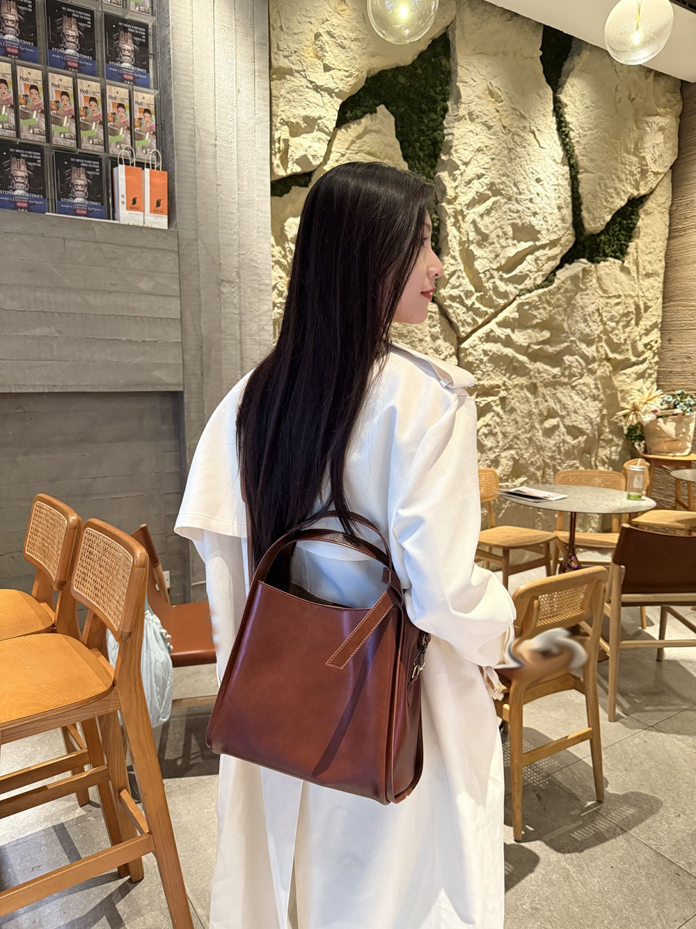 EGM356 TAN Genuine Leather Bag