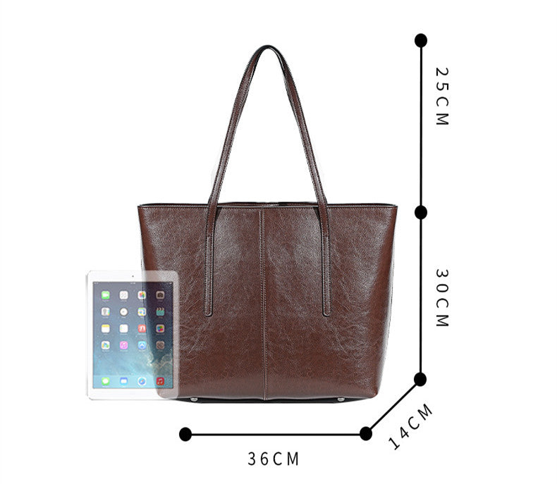 EGM288 COFFEE Genuine Leather Bag