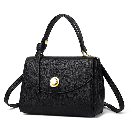 EMS233 BLACK Vegan Leather Bag
