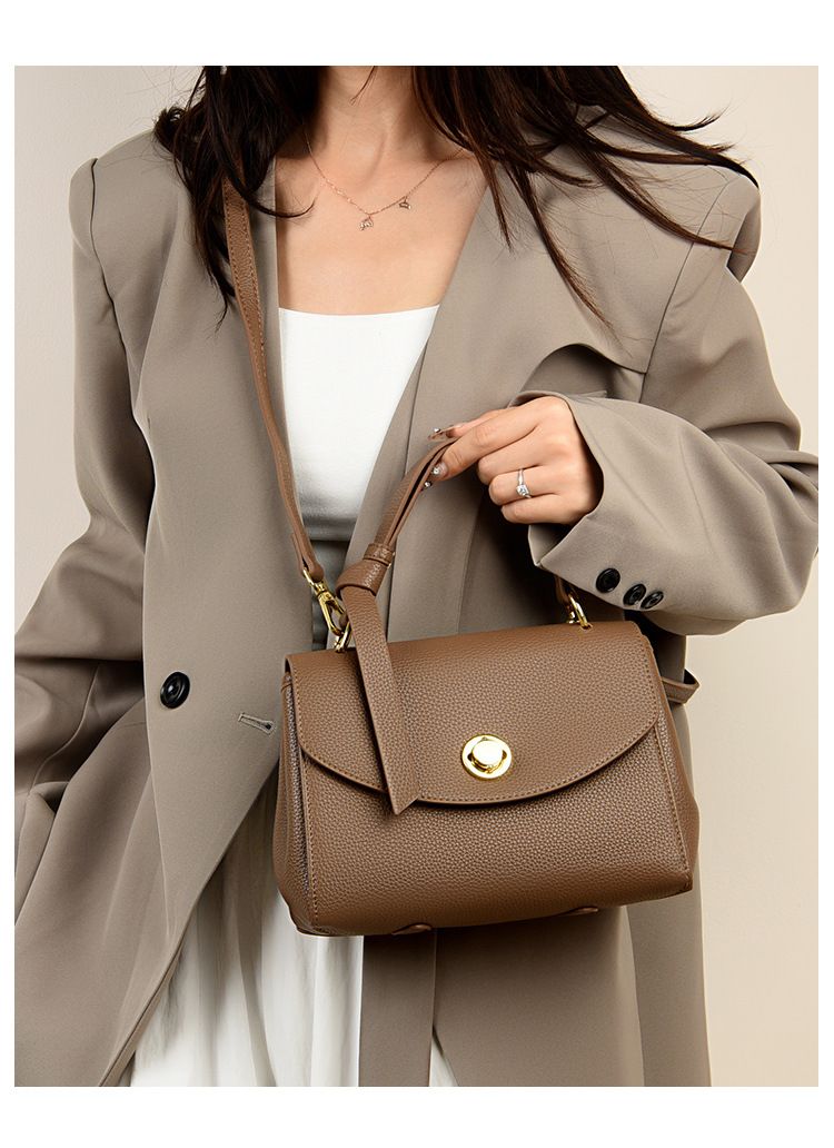 EMS233 BROWN Vegan Leather Bag