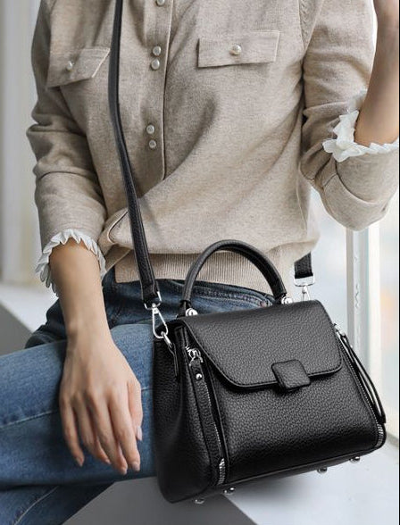 EMS237 BLACK Vegan Leather Bag