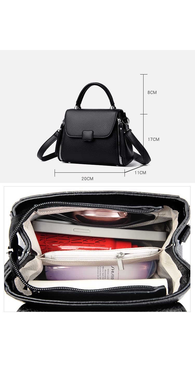 EMS237 BLACK Vegan Leather Bag